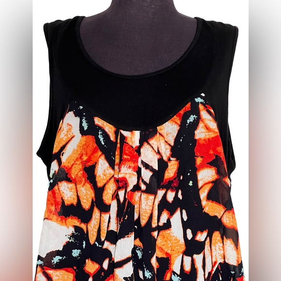 Taking Shape Womens Sleeveless Tunic Blouse Sheer Animal Print Plus Sz S / 16 - Picture 5 of 8